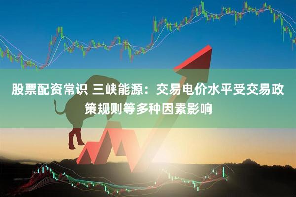 股票配资常识 三峡能源:交易电价水平受交易政策规则等多种因素影响