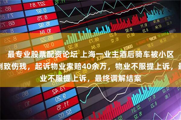 最专业股票配资论坛 上海一业主酒后骑车被小区路面树枝绊倒致伤残，起诉物业索赔40余万，物业不服提上诉，最终调解结案